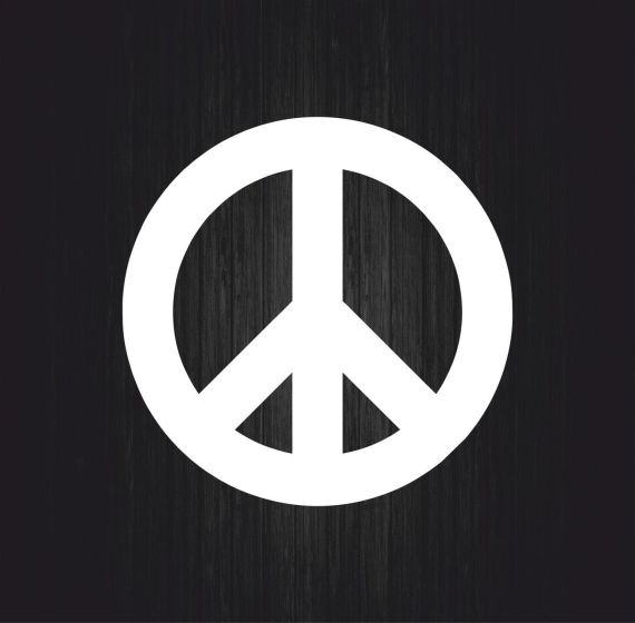 Akachafactory Autocollant Sticker Voiture Moto Deco Peace Love Hippie Blanc Paix Vinyl