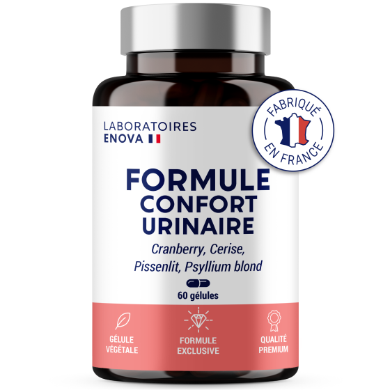 Formule Confort Urinaire | Cranberry Psyllium Cerise Pissenlit | Confort, Drainage, Régulation | 60 Gélules| Fabriqué En France