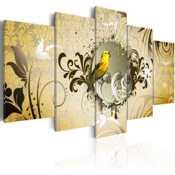 Tableau Yellow Bird Singing : Taille - 200 X 100 Cm