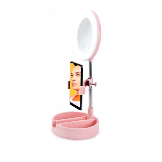 Miroir Selfie Avec Led Mrr1 Pink De Yoghi