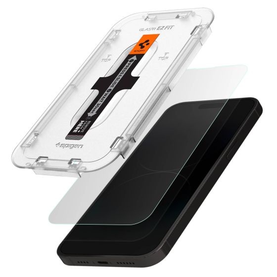 2 Films Écran Iphone 14 Pro Max Kit D'Installation Ez Fit Spigen Transparent