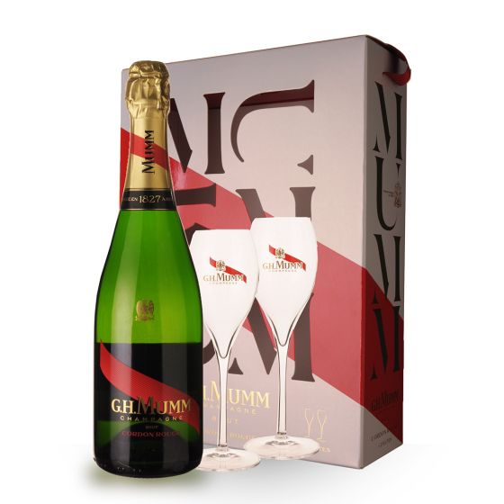Champagne Mumm Cordon Rouge 75Cl Brut - Coffret 2 Fluttes