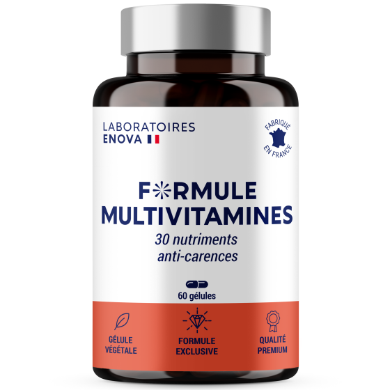 Formule Multivitamines Et Minéraux 30 Nutriments | Vitamine A B C D E K, Quercetine, Magnesium, Zinc, Coenzyme Q10, Selenium | Complément Alimentaire Anti-Carences | Fabriqué En France | 60 Gélules