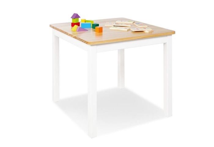 Table Enfant Fenna Blanc Naturel 57X57Cm