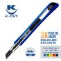 Keli - Cutter 9Mm Bleu Avec Lame Black Blade Sk2 - Durée De Vie 3 Fois Supérieure