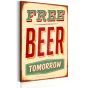 Tableau Vintage Free Beer Tomorrow : Taille - 60 X 90 Cm