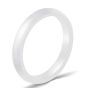 Bague anneau de mariage pour femme demi-jonc en céramique blanche 3mm