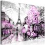 Tableau Villes Colourful Rendez-Vous (1 Part) Wide Pink : Taille - 120 X 80 Cm