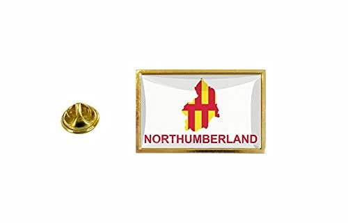 Akachafactory Pins Pin Badge Pin'S Drapeau Pays Carte Royaume Uni Northumberland