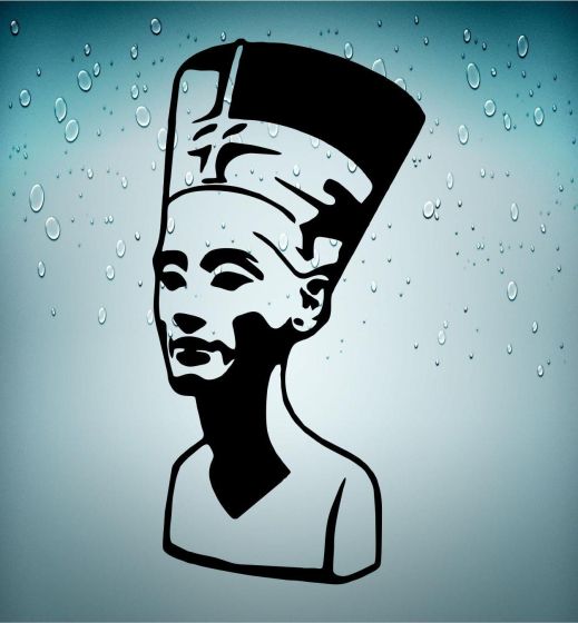 Akachafactory Autocollant Sticker Egypte Antique Ancienne Egyptien Nefertiti Reine Noir