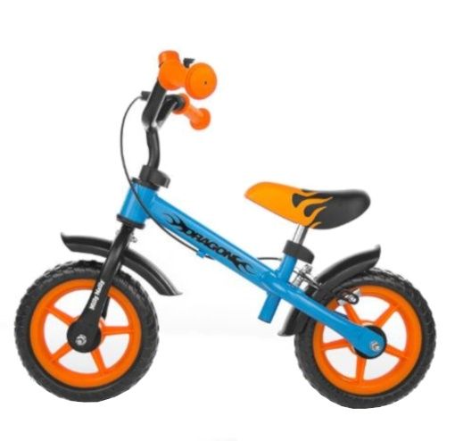 Balance Bike Dragon Avec Frein Orange-Bleu
