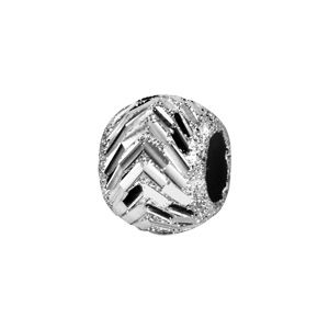 Thabora Charms Coulissant Argent Rhodié Boule Diamantée Chevrons 10X5Mm