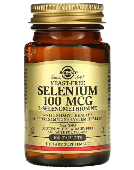 Solgar - Sélénium, Sans Levure, 100 Μg, 100 Comprimés