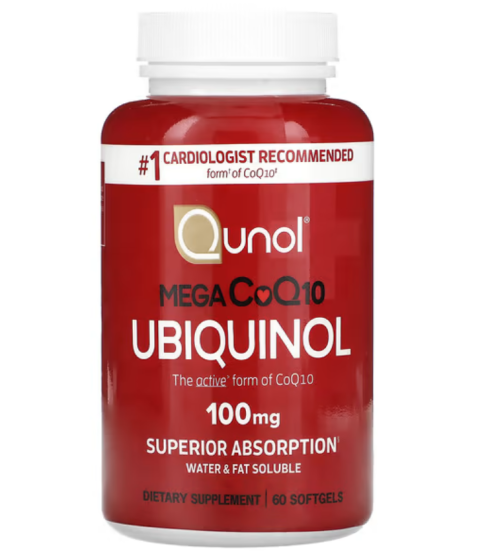 Qunol, Ubiquinol, Mega Coq10, 100 Mg, 60 Capsules