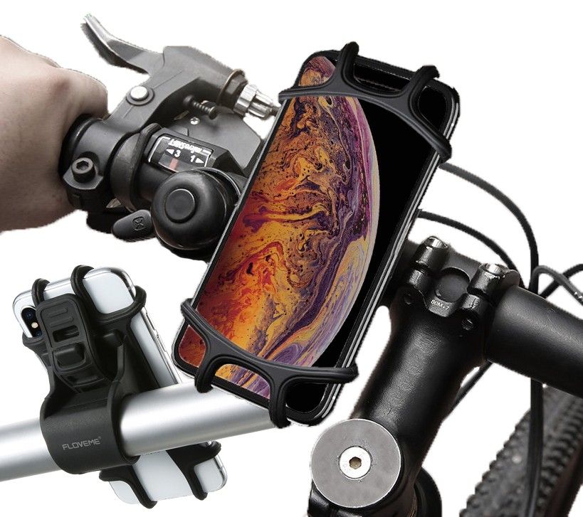 Support de téléphone en silicone élastique pour moto et vélo
