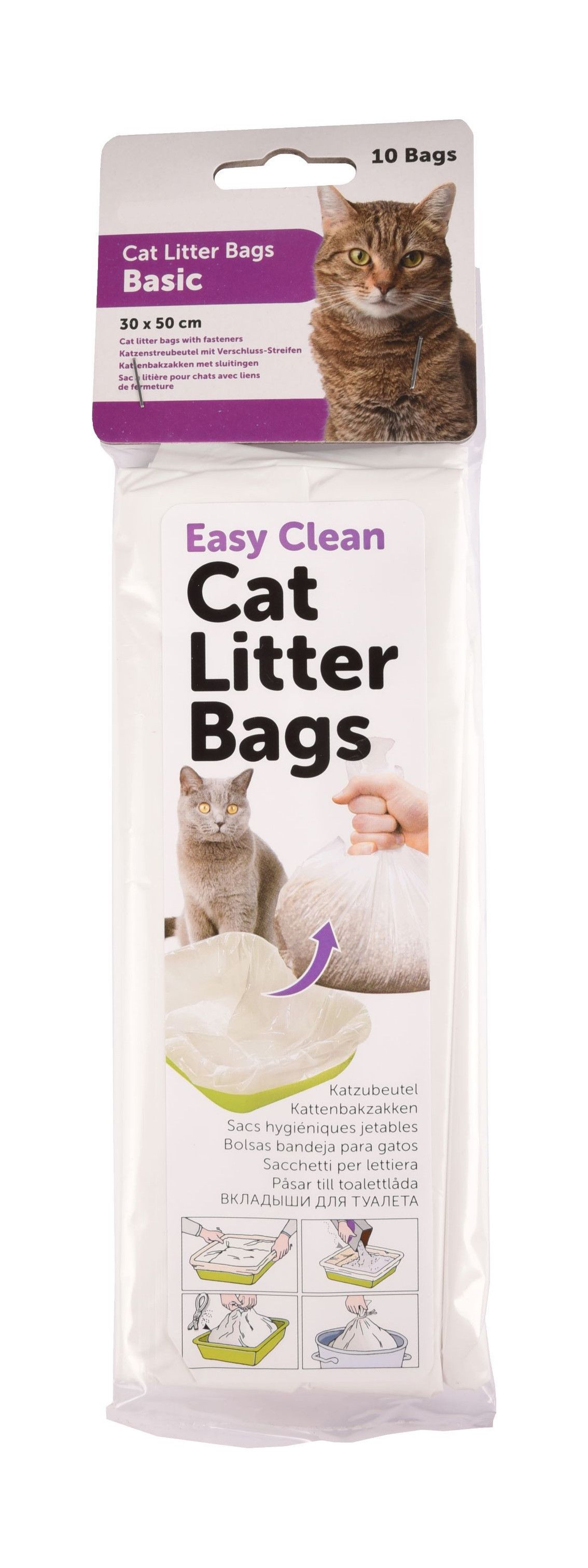 Pochette de 10 sacs pour bac à litière pour chat - le Club