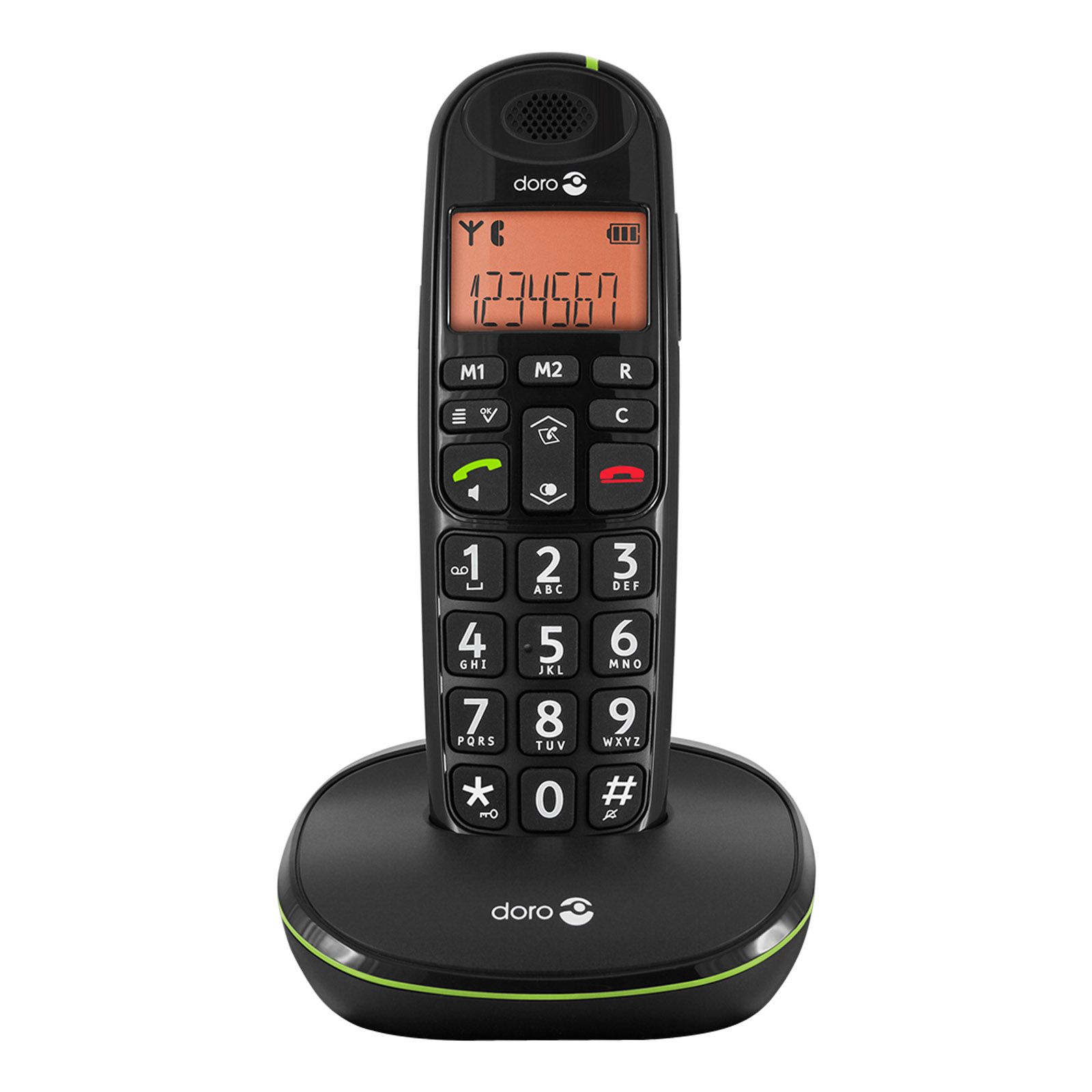 Téléphone Senior Fixe Doro Phoneeasy 100W, Sans Fil Dect Son Amplifié Noir  - Jumpl