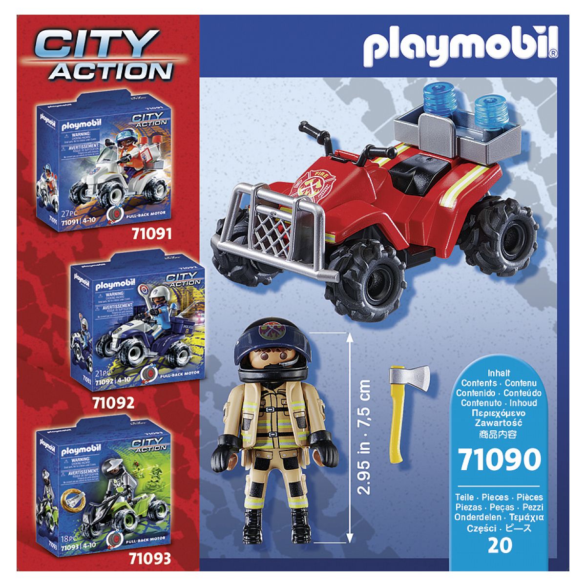 71090 Playmobil Pompier Et Quad - Jumpl