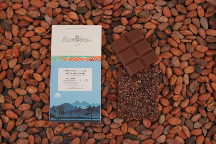 Tablette Lait 51% - Grué De Cacao - Acaoyer