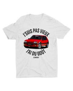 T-Shirt humour 205 Gti Auto | j'suis pas vieux j'ai du goût | 100% coton | idée cadeau fan voiture