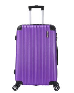 Valise Grand Format 4 Roues Double 75Cm Abs Rigide Violet - Corner - Trolley Adc