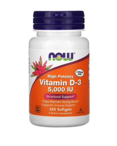 Now Foods - Vitamine D3, 125 Μg (5000 Ui), 240 Capsules