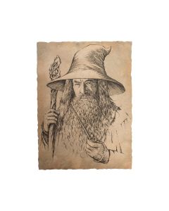 Le Hobbit - Impression Art Print Portrait Of Gandalf The Grey 21 X 28 Cm