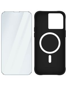Coque Magsafe Pour Iphone 15 Pro Et Verre Trempé Dureté 9H Case Mate Noir