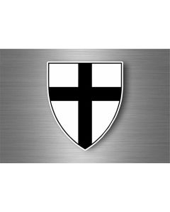 Akachafactory Autocollant Sticker Drapeau Blason Templier Knights Templar Teuton