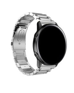 Bracelet Galaxy Watch Active2 40Mm Maillons En Acier Fermoir Papillon Argenté