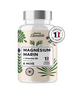 Magnésium Marin + Vitamine B6 | Jusqu'À 300 Mg/Jour | Contre La Fatigue, Anti-Stress, Récupération Musculaire| Jusqu'À 6 Mois De Cure | Fabriqué En France