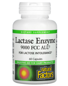 Natural Factors - Enzyme Lactase, 9000 Fcc Alu, 60 Capsules