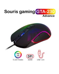 Souris Gaming Rgb Advance Gta-230 - Led - 5 Modes - 3200 Dpi