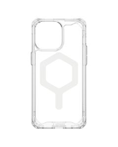 Coque Magsafe Uag Pour Iphone 15 Pro Max Fine Transparent Et Blanc Série Plyo