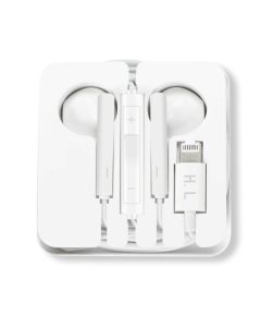 Écouteurs Iphone Lightning Filaires Kit Mains Libres Télécommande Micro Blanc