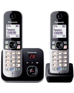 Téléphone Sans Fil Duo Dect Avec Répondeur Noir/Argent - Panasonic - Kxtg6822