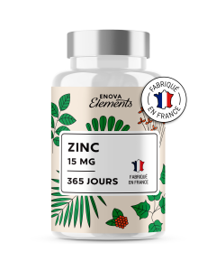 Zinc 15Mg - 1 An D’Approvisionnement 365 Comprimés - Immunité, Cheveux, Peau, Ongles, Fonctions Cognitives - Fabriqué En France