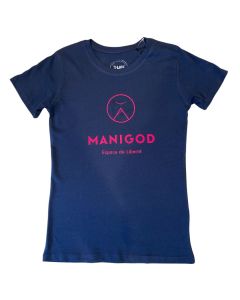 T-Shirt Manigod Logo Ad Femme-Marine-L