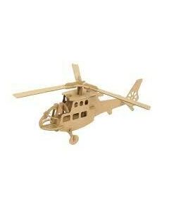 Puzzle 3D - Hélicoptère - 28X22X11Cm - Maquette Carton À Monter, Décorer, Colorier