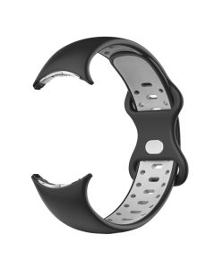 Bracelet Pour Google Pixel Watch En Silicone Design Aéré Tactical Noir Et Gris