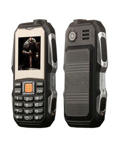 Téléphone Antichoc Waterproof 1.8 Pouces Dual Sim Radio Fm Batterie 3800 Mah Lampe Torche Noir