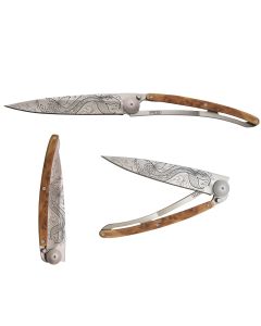 Couteau De Poche Pliant Ultra Léger Avec Clip Ceinture, 37G, Titane, Genévrier, Poisson