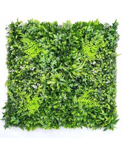 Mur Végétal Artificiel - Modèle Fleur Blanche - Dimensions : 100 X 100 Cm