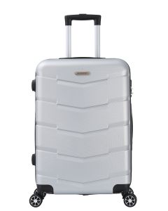 Valise Grand Format 4 Roues Double 75Cm Abs Rigide Gris Silver - Wall - Superfly
