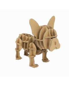 Puzzle 3D - Bulldog - 12X10X8Cm - Maquette Carton À Monter, Décorer, Colorier