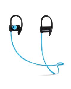 Ecouteurs Intra Auriculaire Sport Bluetooth - Noir Et Bleu Cyan