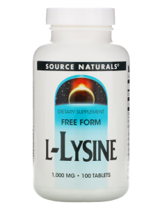 Source Naturals, L-Lysine, 1000 Mg, 100 Comprimés