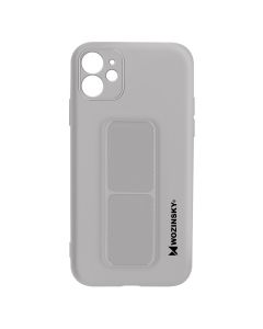 Coque Iphone 12 Silicone Support Magnétique Pliable Wozinsky Gris