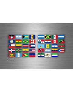 Akachafactory Planche Autocollant Sticker Drapeau Pays Rangement Classement Timbre Amerique