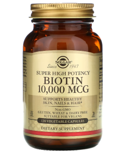 Solgar - Biotine Ultrapuissante, 10 000 Μg, 120 Capsules Végétales